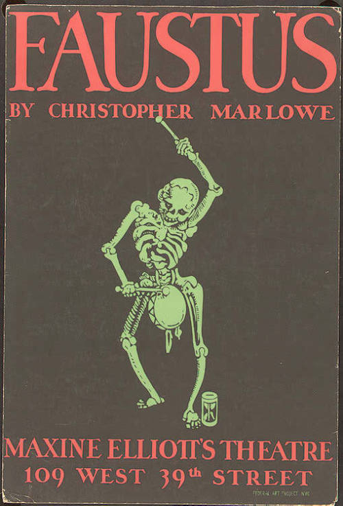 Poster for 1937 Federal Theatre Project production of The Tragical History of Dr. Faustus, New …