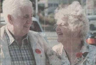 Newspaper photograph of Bill and Ann’s reunion in Nanaimo, BC.