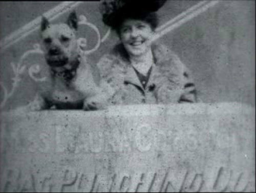 Laura Comstock and her dog, Mannie.